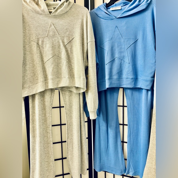 No Boundaries 2 Piece Star Hoodie &  Fold-over Flare Pants Set. M/ LG / XL - Picture 6 of 8